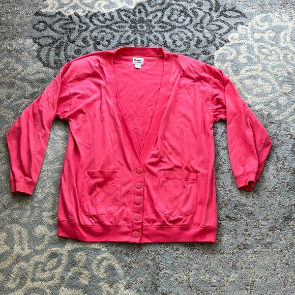 Vintage Simple Addition Button down Cardigan Pink Large - Picture 1 of 6